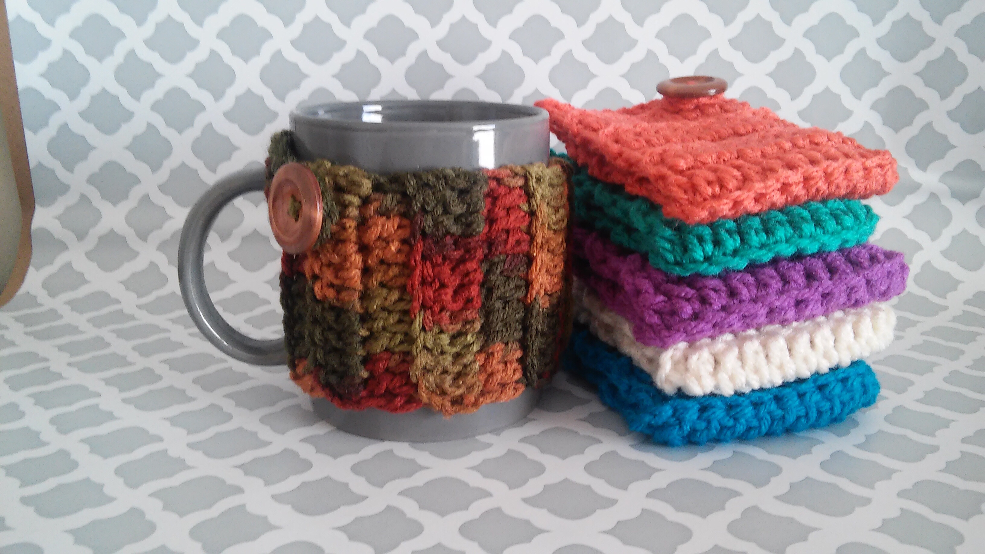 Sets of Handmade Crochet Mug Cozies