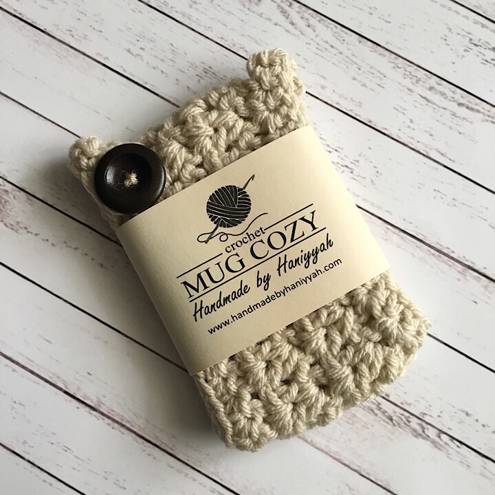 Crochet Mug Cozy | Handmade by Haniyyah in Cream