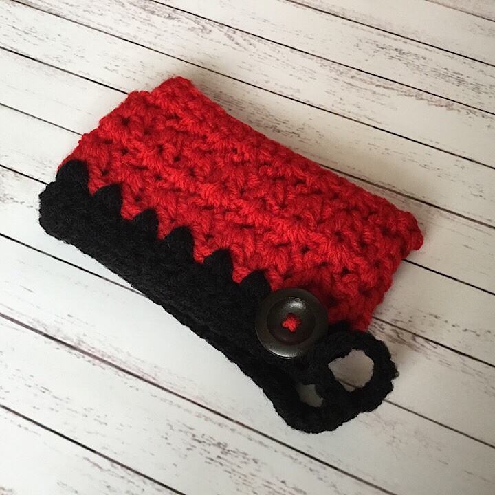 Handmade Crochet Mug Cozies - Red & Black