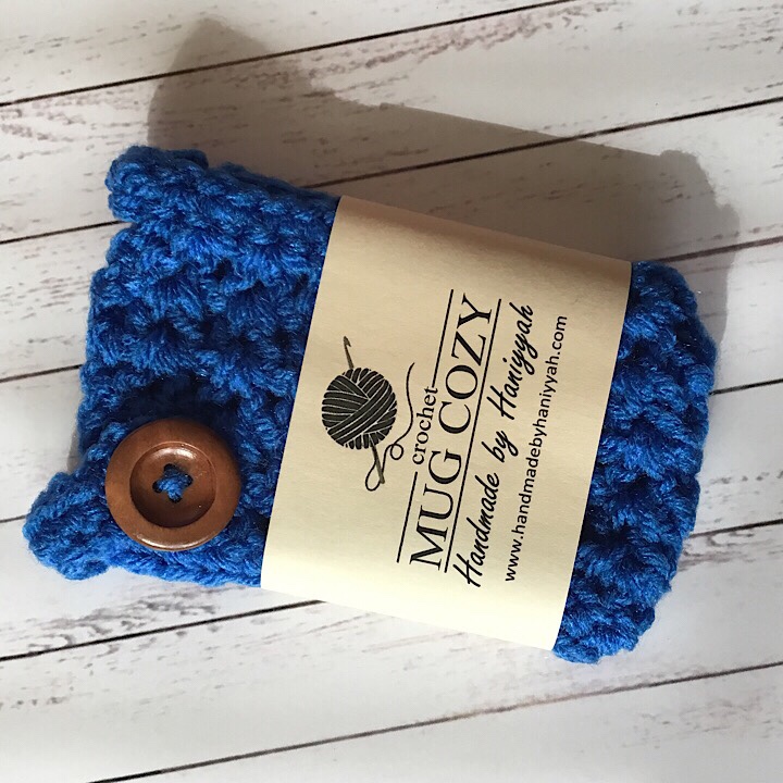 Miranda's Crochet Mug Cozies in Blue