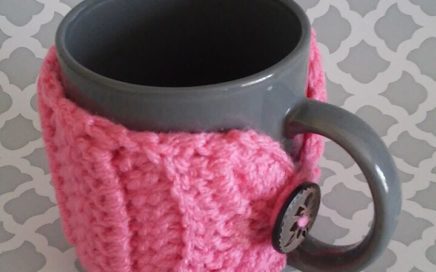 Handmade Crochet Mug Cozy in Pink