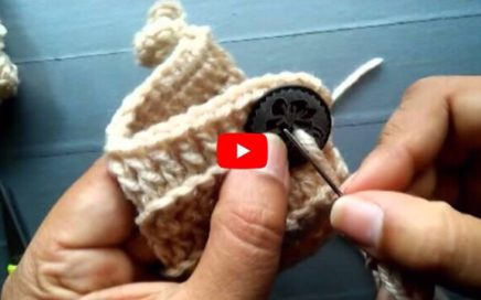 How to sew in button to crochet