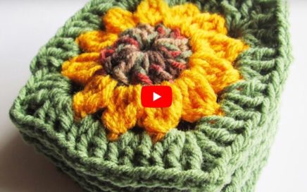 Easy to crochet sun-flower granny square