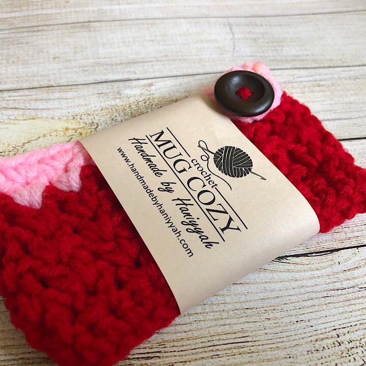 Miranda's Mug Cozy in Red & Pink
