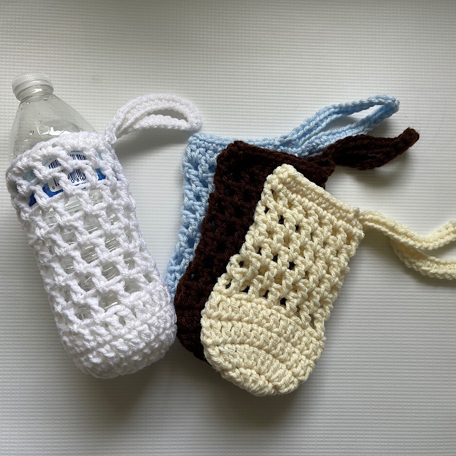 crochet water bottle carrier
