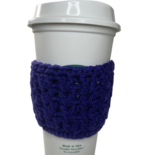 Crochet Cup Cozy in purple