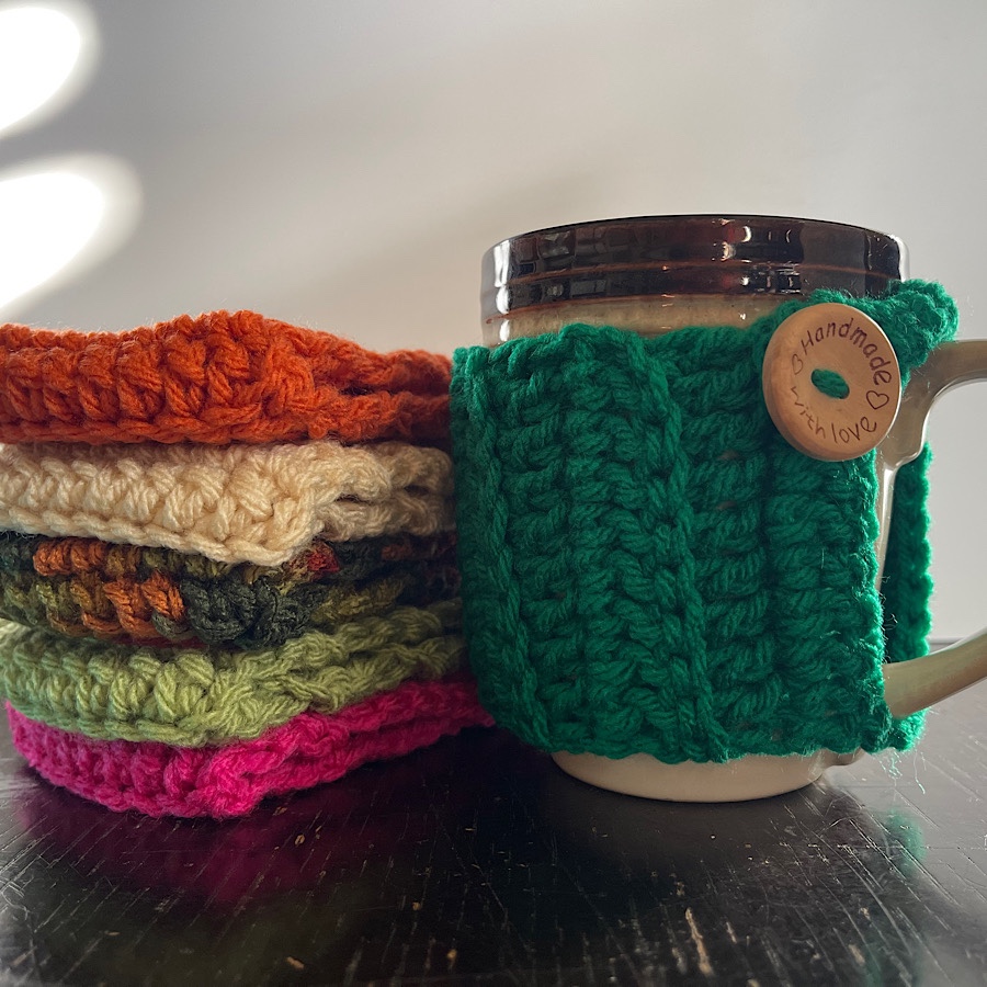 Haniyyah’s Crochet Mug Cozies set