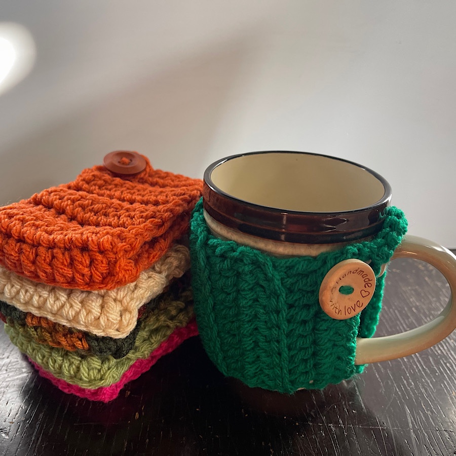 Haniyyah’s Crochet Mug Cozies set