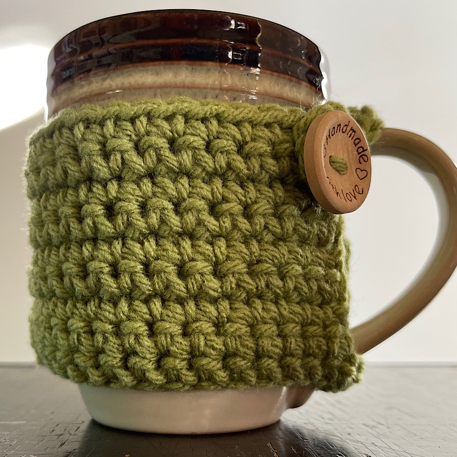 Haniyyah’s Crochet Mug Cozies green