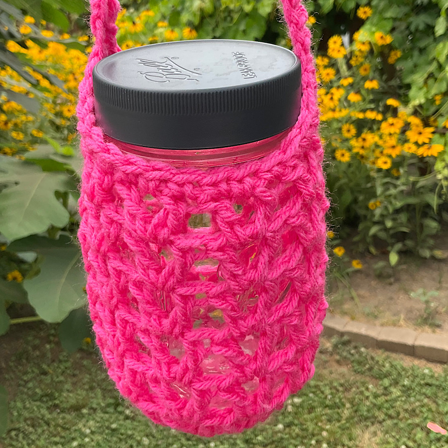 Pink Mason Jar Cozy