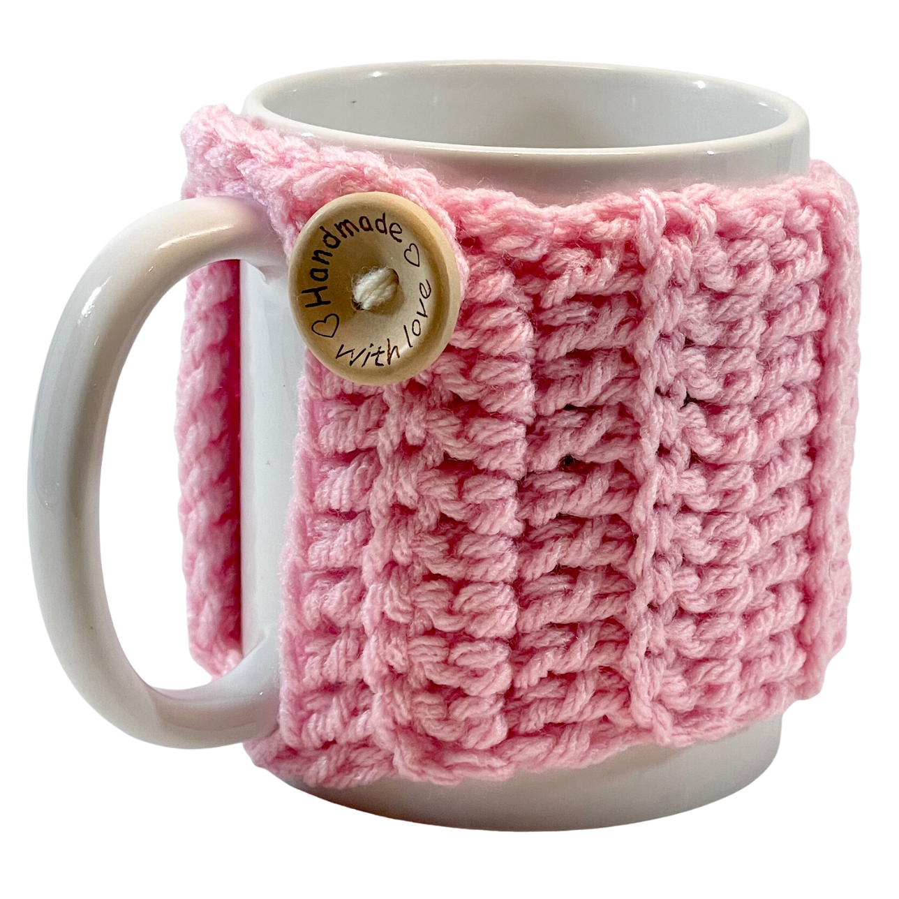 Pink Crochet Mug Cozy
