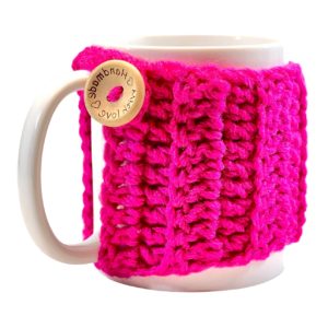 Hot Pink Crochet Mug Cozy by Haniyyah