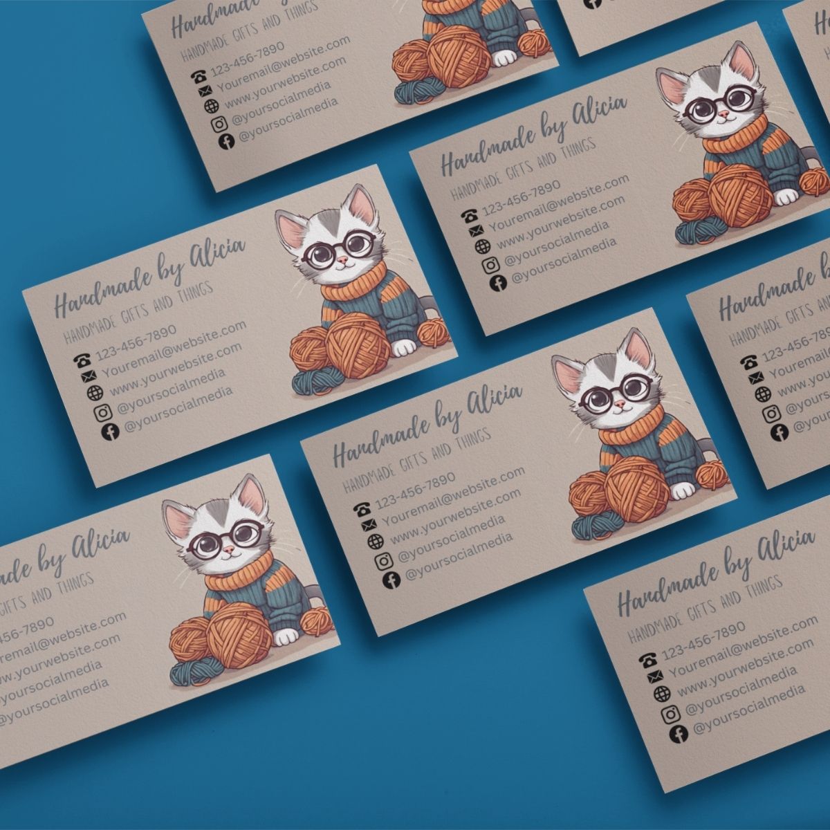 Business Cards Template for Crocheters and Knitters