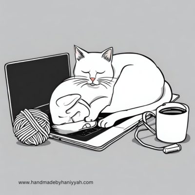 Cats and sleep on laptop Clipart