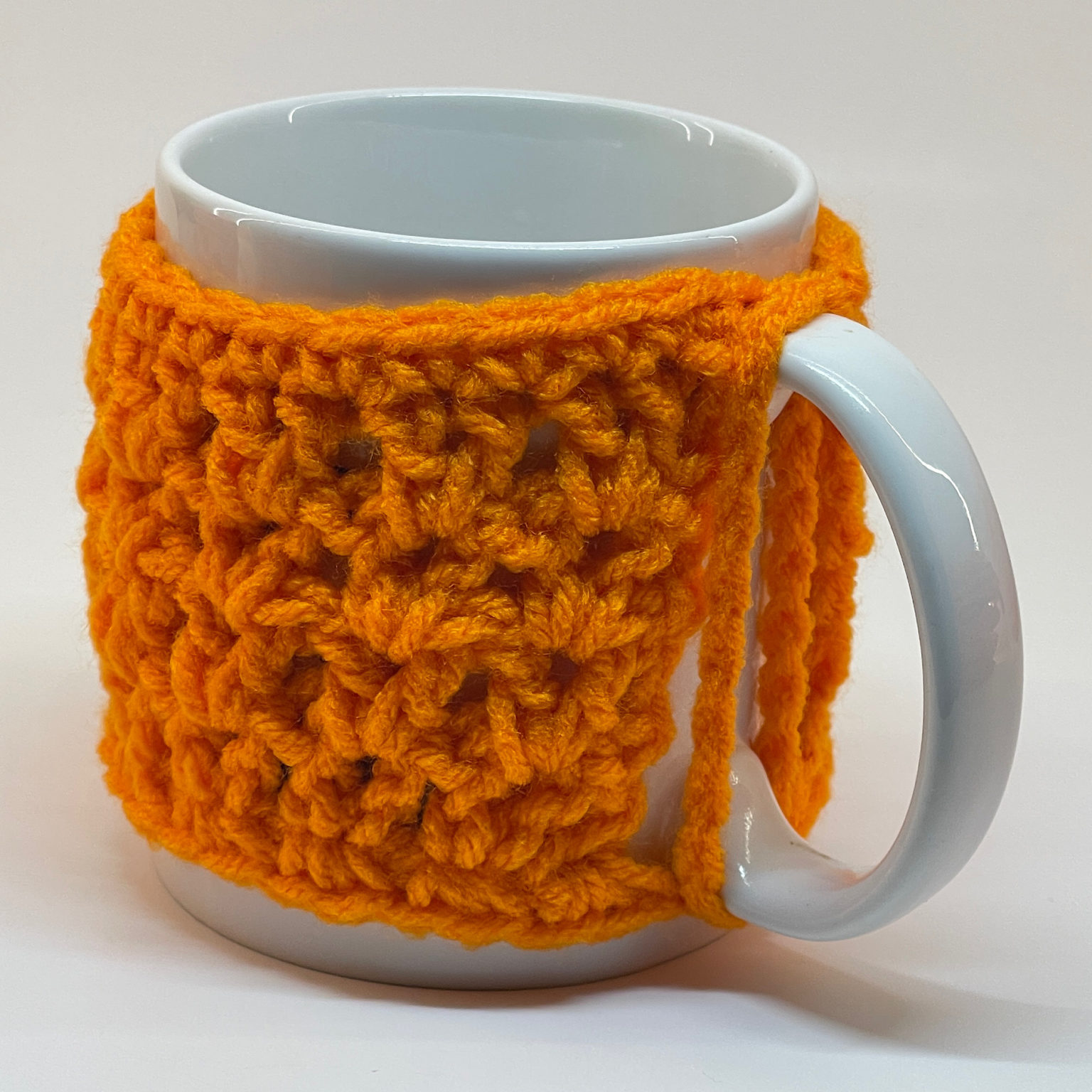 New Design Crochet Mug Cozy in Sherbet Orange