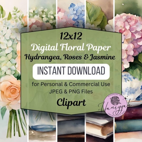 12x12 Digital Scrapbook Floral Sheets