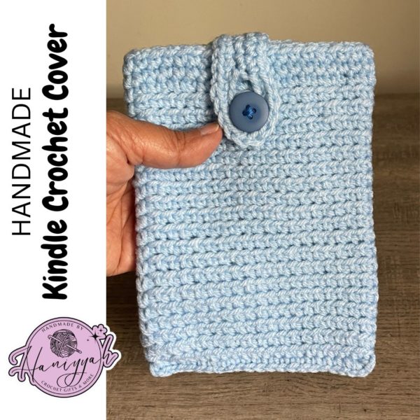 Crochet Sleeve for Amazon Kindle reader in baby blue