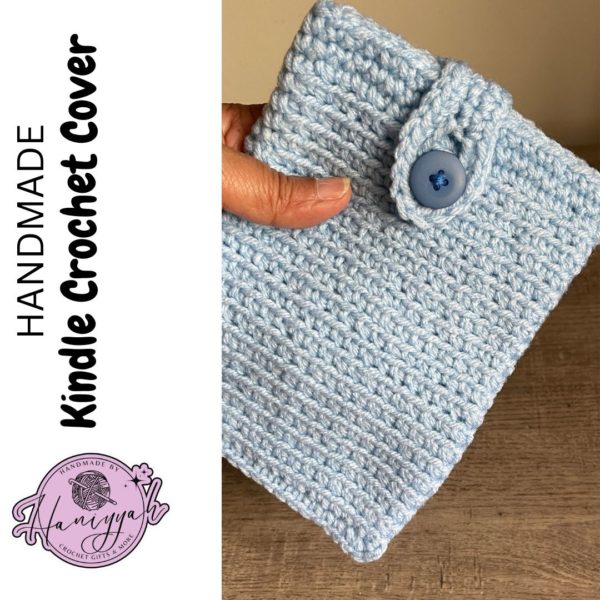 Crochet Sleeve for Amazon Kindle reader in baby blue