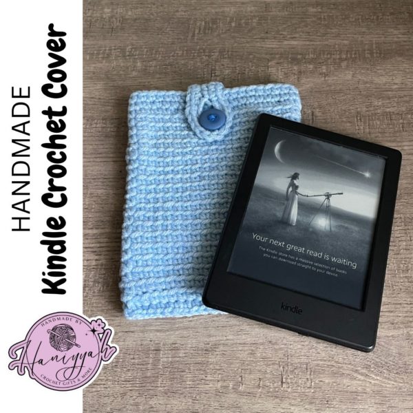 Crochet Sleeve for Amazon Kindle reader in baby blue