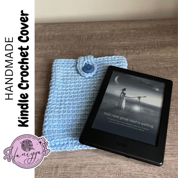 Crochet Sleeve for Amazon Kindle reader in baby blue