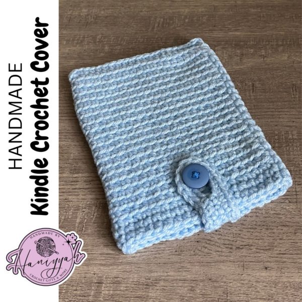 Crochet Sleeve for Amazon Kindle reader in baby blue