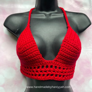 Handmade Crochet Crop Top in Red