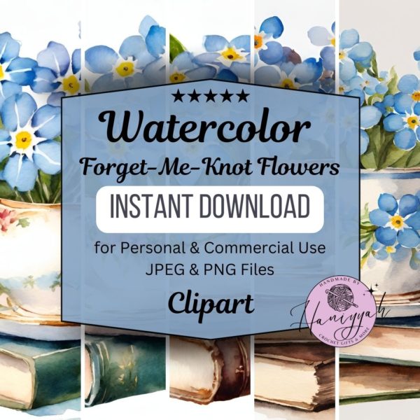 Watercolor Forget Me Not Flowers Clipart